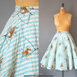 Vintage 50’s homemade quilted circle skirt XS